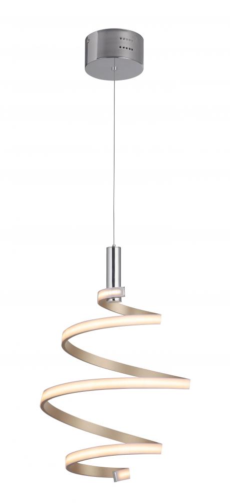 13.5" 1 Light LED Mini Pendant in Matte Silver/Chrome