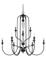 Craftmade 26712-MBS - Boulevard 12 Light Chandelier in Mocha Bronze/Silver Accents