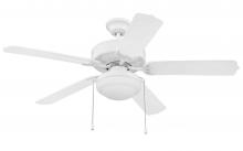 Craftmade END52WW5PC1 - Enduro Plastic 52" 5-Blade Ceiling Fan with Light Kit in White w/ White Blades