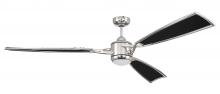 Craftmade VIA72PLN3 - 72" Viva in Polished Nickel w/ Flat Black Fabric Texture Blades