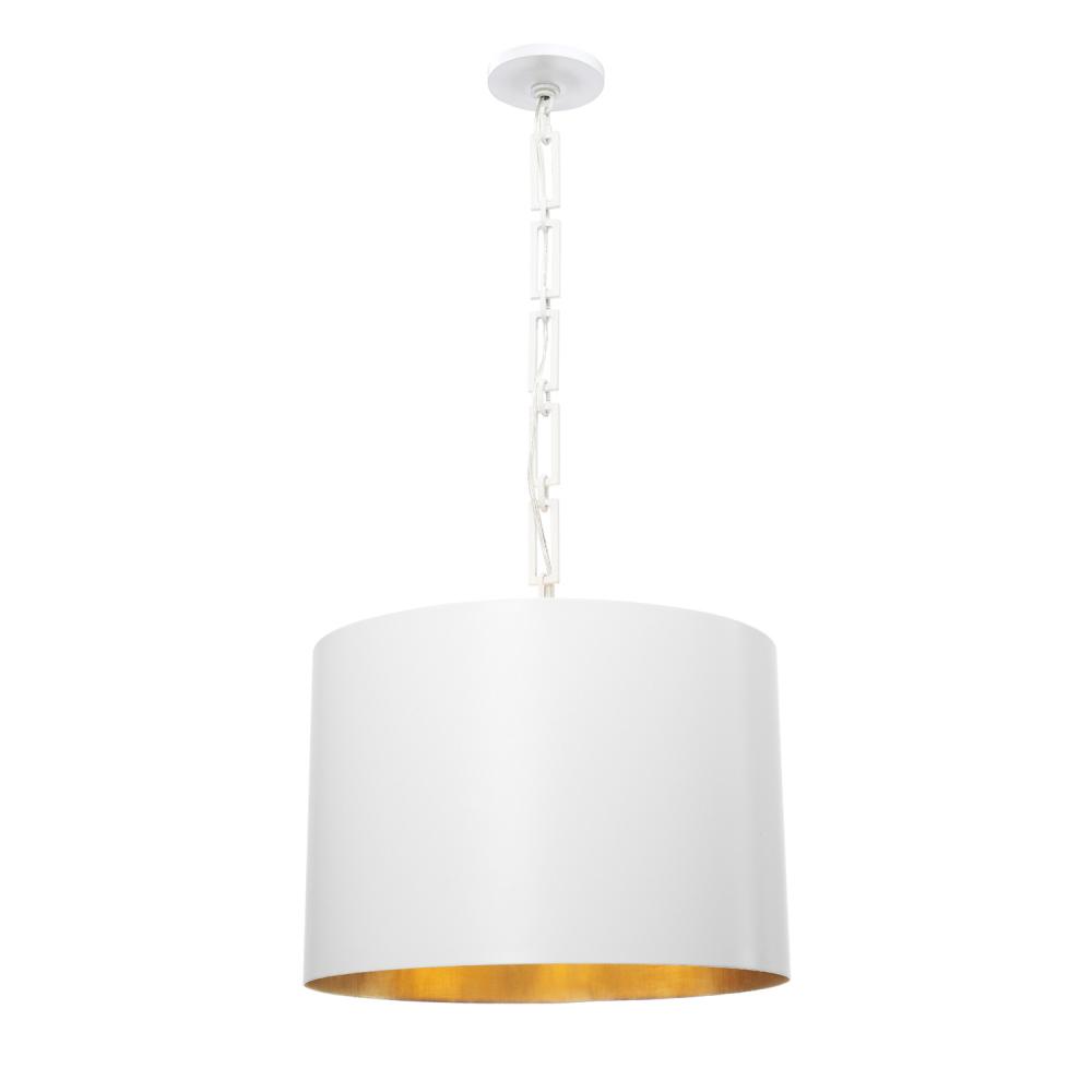 Brian Patrick Flynn Alston 6 Light Matte White + Antique Gold Pendant