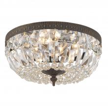 Crystorama 712-EB-CL-S - Crystorama 3 Light Swarovski Strass Crystal English Bronze Flush Mount