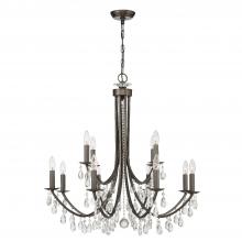 Crystorama 8829-VZ-CL-SAQ - Bridgehampton 12 Light Spectra Crystal Vibrant Bronze Chandelier