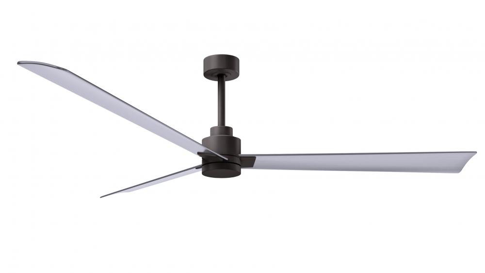 Alessandra 3-blade transitional ceiling fan in textured bronze finish with brushed nickel blades.