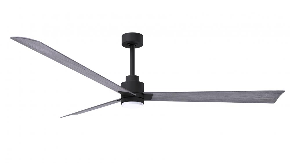 Alessandra 3-blade transitional ceiling fan in matte black finish with barnwood blades. Optimized