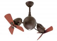 Matthews Fan Company AQ-TB-WD - Acqua 360° rotational 3-speed ceiling fan in textured bronze finish with solid sustainable mahoga