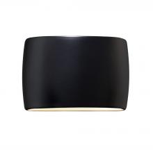 Justice Design Group CER-8898W-CRB - Wide ADA Large Oval Wall Sconce (Outdoor) - Closed Top