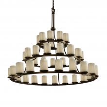 Justice Design Group POR-8714-10-PLET-DBRZ - Dakota 45-Light 3-Tier Ring Chandelier