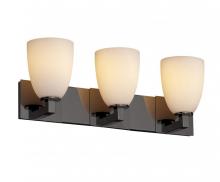 Justice Design Group FSN-8923-15-OPAL-MBLK - Modular 3-Light Bath Bar