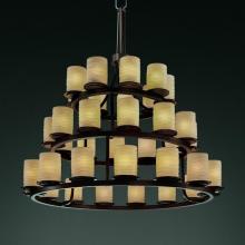 Justice Design Group POR-8712-10-BMBO-DBRZ - Dakota 36-Light 3-Tier Ring Chandelier