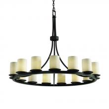 Justice Design Group POR-8715-10-BANL-MBLK - Dakota 15-Light 1-Tier Ring Chandelier