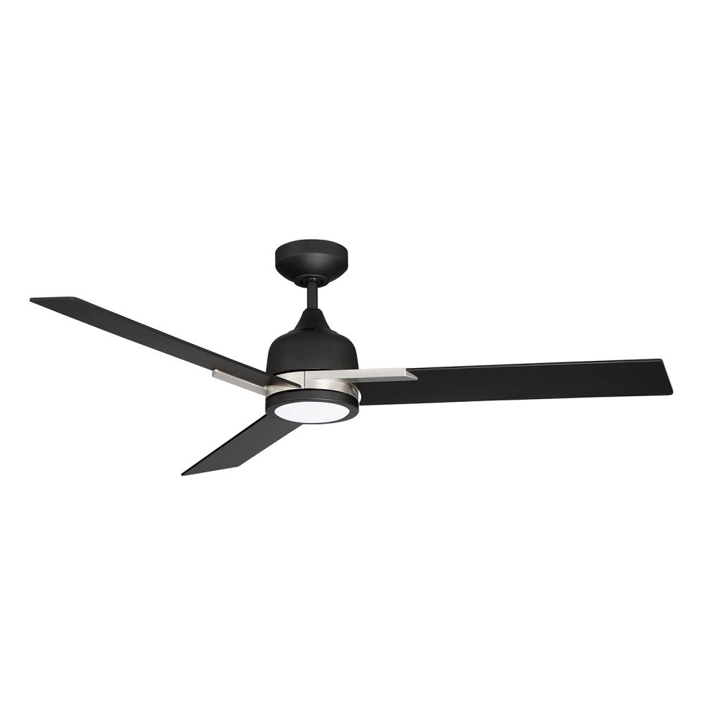 TRITON 52 in. LED Black & Satin Nickel Ceiling Fan