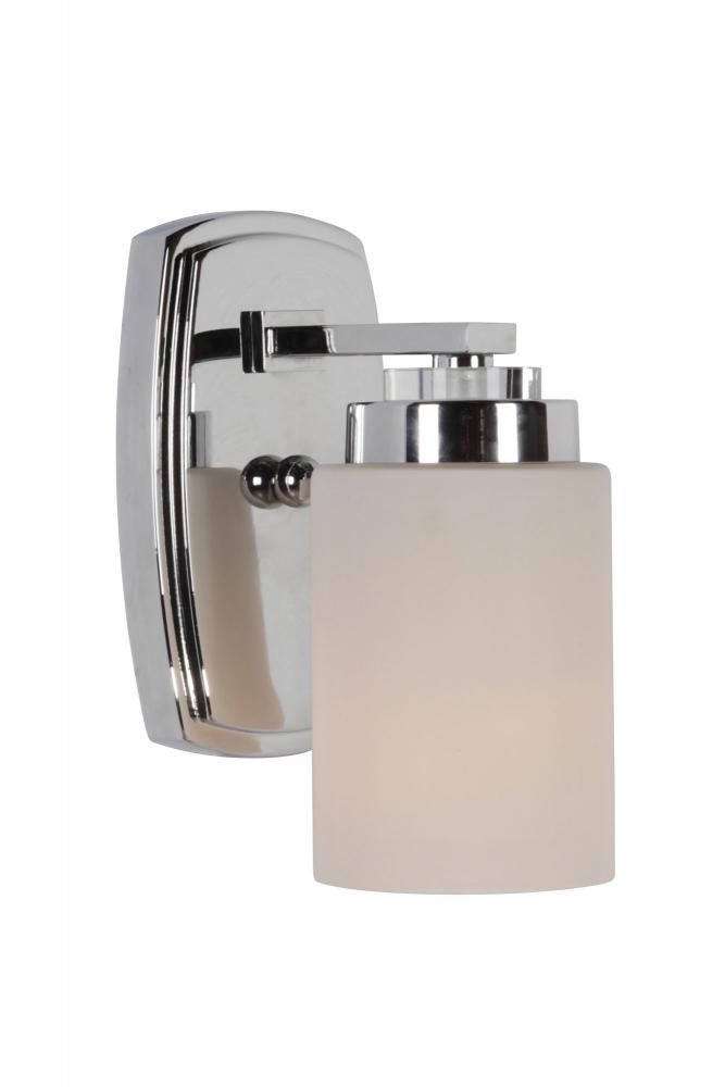 One Light Chrome Bathroom Sconce