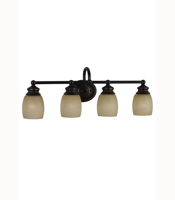 Four Light Bronze Bathroom Sconce