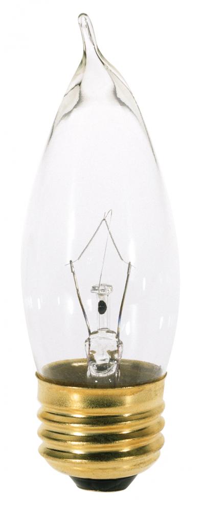 25 Watt CA10 Incandescent; Clear; 2500 Average rated hours; 210 Lumens; Medium base; 130 Volt;