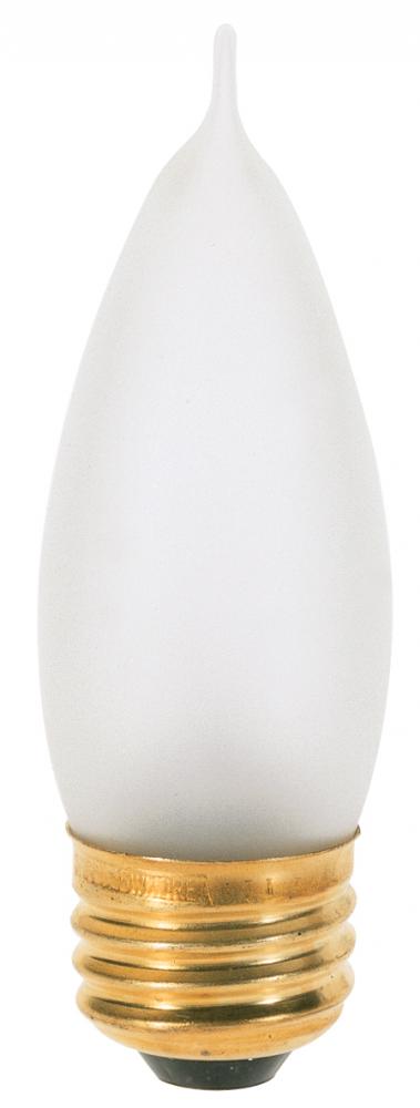 25 Watt CA10 Incandescent; Frost; 2500 Average rated hours; 200 Lumens; Medium base; 130 Volt;