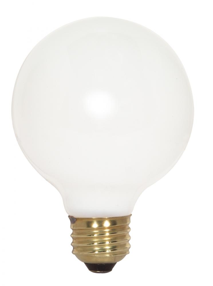 100 Watt G25 Incandescent; Gloss White; 3000 Average rated hours; 1250 Lumens; Medium base; 130 Volt