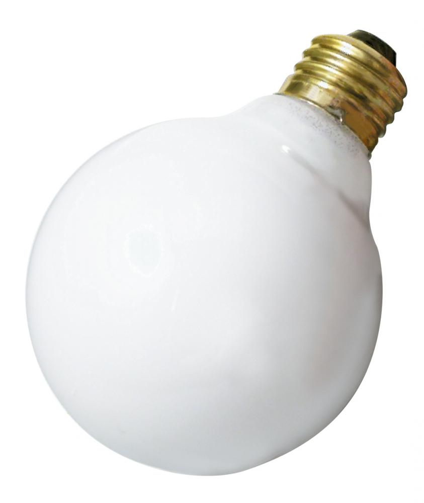 40 Watt G25 Incandescent; Gloss White; 2500 Average rated hours; 187 Lumens; Medium base; 220 Volt