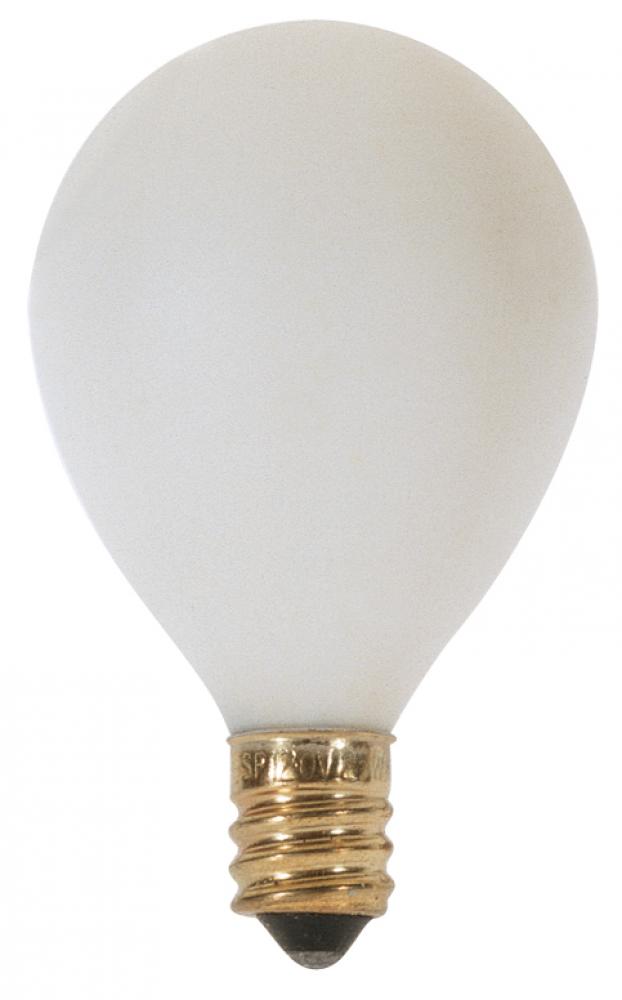 25 Watt G12 1/2 Pear Incandescent; Satin White; 1500 Average rated hours; 202 Lumens; Candelabra