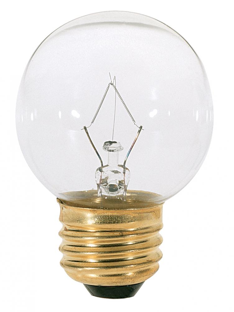 40 Watt G16 1/2 Incandescent; Clear; 1500 Average rated hours; 370 Lumens; Medium base; 120 Volt;