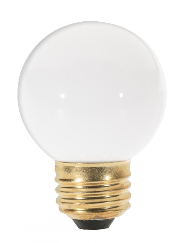 60 Watt G16 1/2 Incandescent; Gloss White; 1500 Average rated hours; 550 Lumens; Medium base; 120