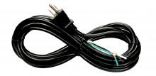 Satco Products Inc. 80/2313 - 15 Foot 18/3 SJTW 105C Heavy Duty Cord Set; Black Finish; 50 Carton; 3 Prong Molded Plug; Stripped