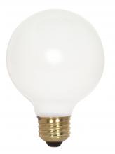 Satco Products Inc. A3643 - 100 Watt G25 Incandescent; Gloss White; 3000 Average rated hours; 1250 Lumens; Medium base; 130 Volt