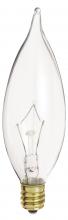 Satco Products Inc. A3675 - 40 Watt CA9 1/2 Incandescent; Clear; 2500 Average rated hours; 370 Lumens; Candelabra base; 130 Volt