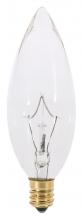 Satco Products Inc. A3683 - 40 Watt BA9 1/2 Incandescent; Clear; 2500 Average rated hours; 384 Lumens; Candelabra base; 130 Volt