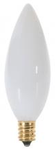 Satco Products Inc. S3288 - 25 Watt BA9 1/2 Incandescent; Gloss White; 1500 Average rated hours; 180 Lumens; Candelabra base;