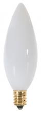 Satco Products Inc. S3789 - 40 Watt BA9 1/2 Incandescent; White; 1500 Average rated hours; 328 Lumens; Candelabra base; 120