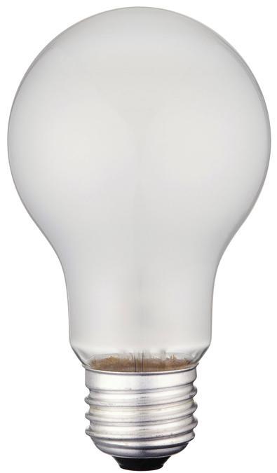 25W A19 Incandescent Frost E26 (Medium) Base, 130 Volt, Box, 4-Pack