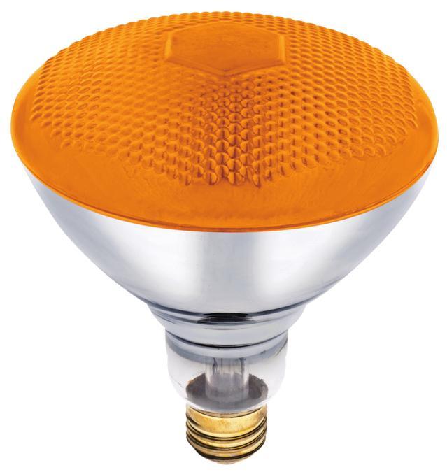 100W BR38 Incandescent Reflector Amber Flood E26 (Medium) Base, 120 Volt, Box