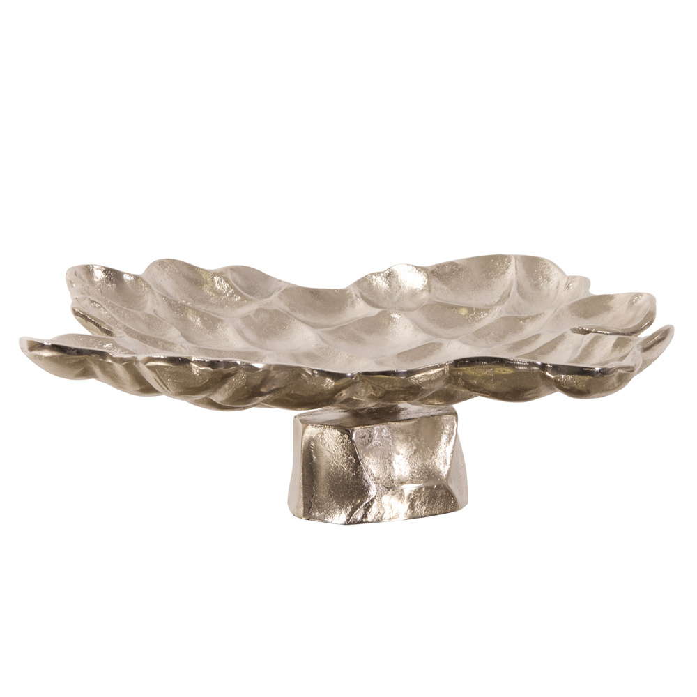 Howard Elliott Hammered Aluminum Footed Tray