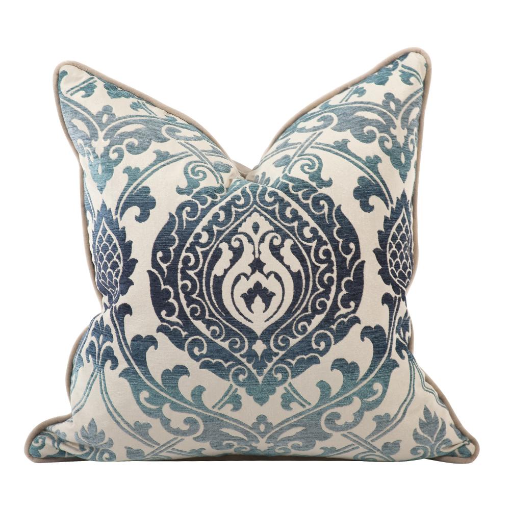 20" x 20" Pillow Damask Indigo - Down Insert