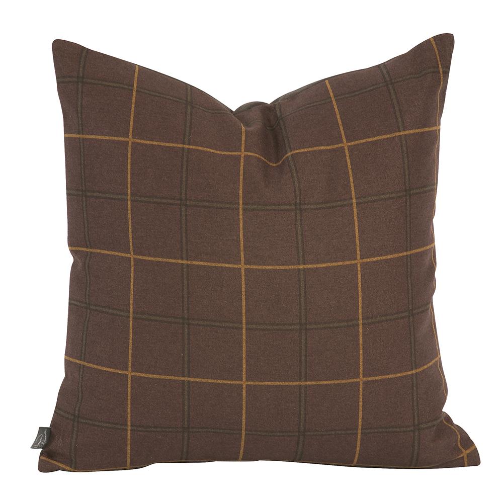 20" x 20" Pillow Oxford Chocolate - Poly Insert