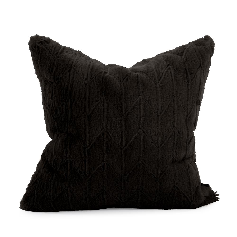 20" x 20" Angora Ebony Pillow - Poly Insert