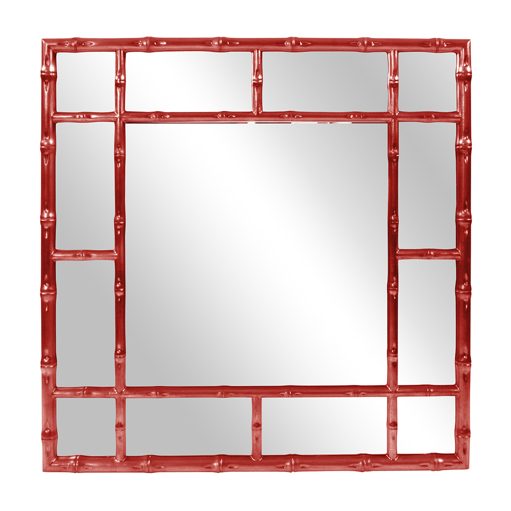 Bamboo Mirror - Glossy Red