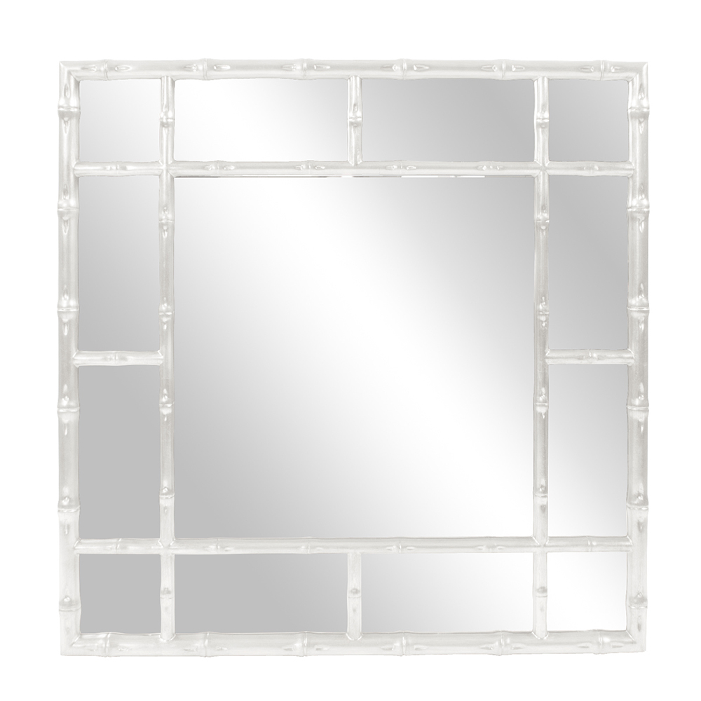 Bamboo Mirror - Glossy White