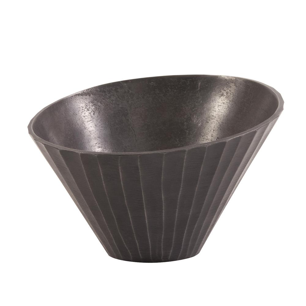 Graphite Chiseled Metal Bowl