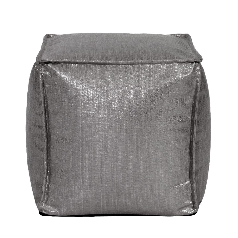 Square Pouf Glam Zinc