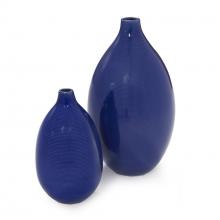 Howard Elliott 34052 - Cobalt Blue Glaze Ceramic Vases - Set of 2