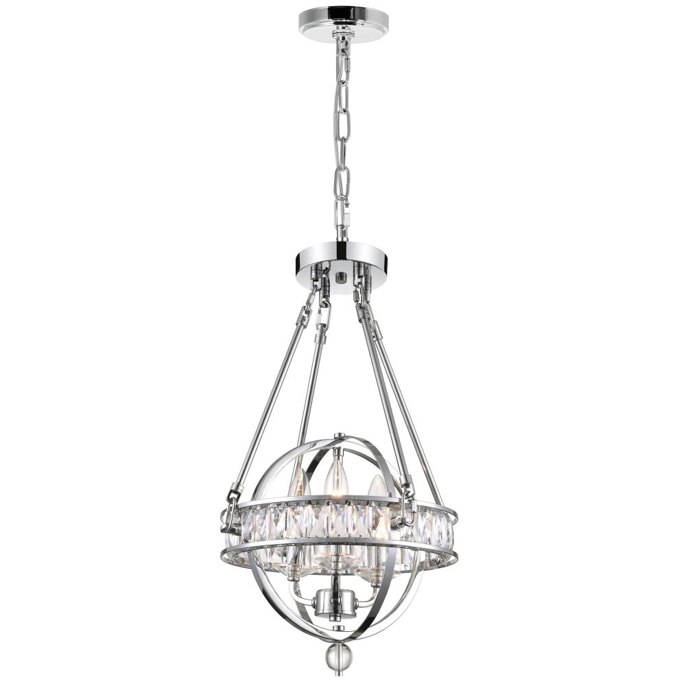 Arkansas 3 Light Mini Chandelier With Chrome Finish