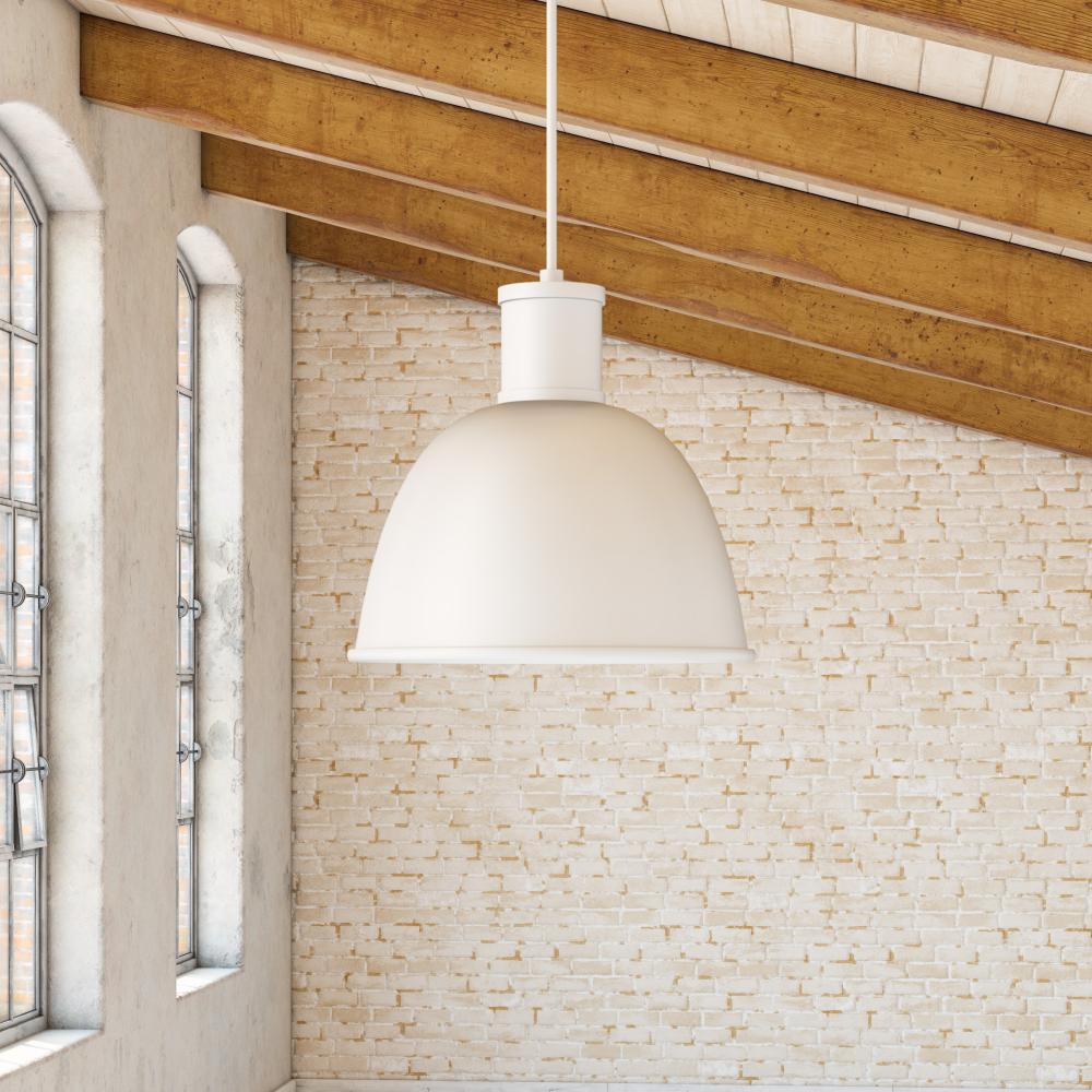 Irving 16-in White 1 Light Pendant