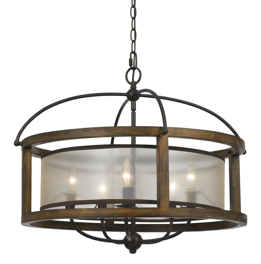 20.50" Inch Five Light Round Chandelier in Dark Bronze