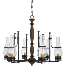 CAL Lighting FX-3564/6 - 25" Inch Tall Metal Chandelier in Metal Wood Finish