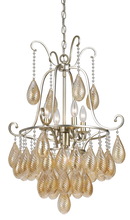 CAL Lighting FX-3591-5 - 34.5" Inch Glass Chandelier in Warm Silver Finish