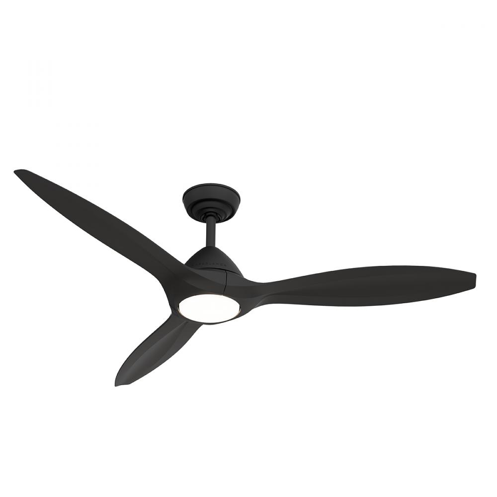 Casablanca 56 inch Surea Matte Black Damp Rated Ceiling Fan with LED LT Kit & Handheld Remote