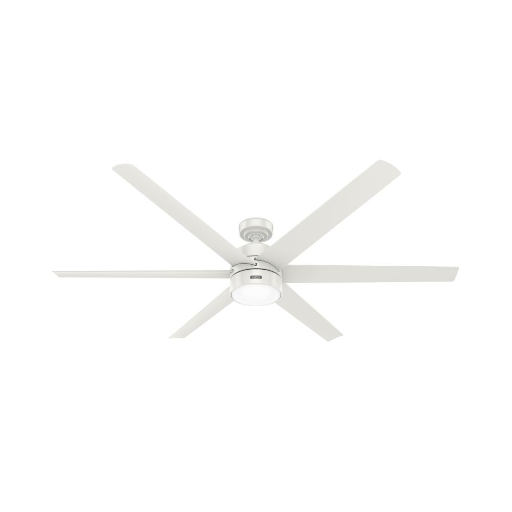 Hunter 72 inch Solaria ENERGY STAR® Fresh White Damp Rated Ceiling Fan with LED Light Kit