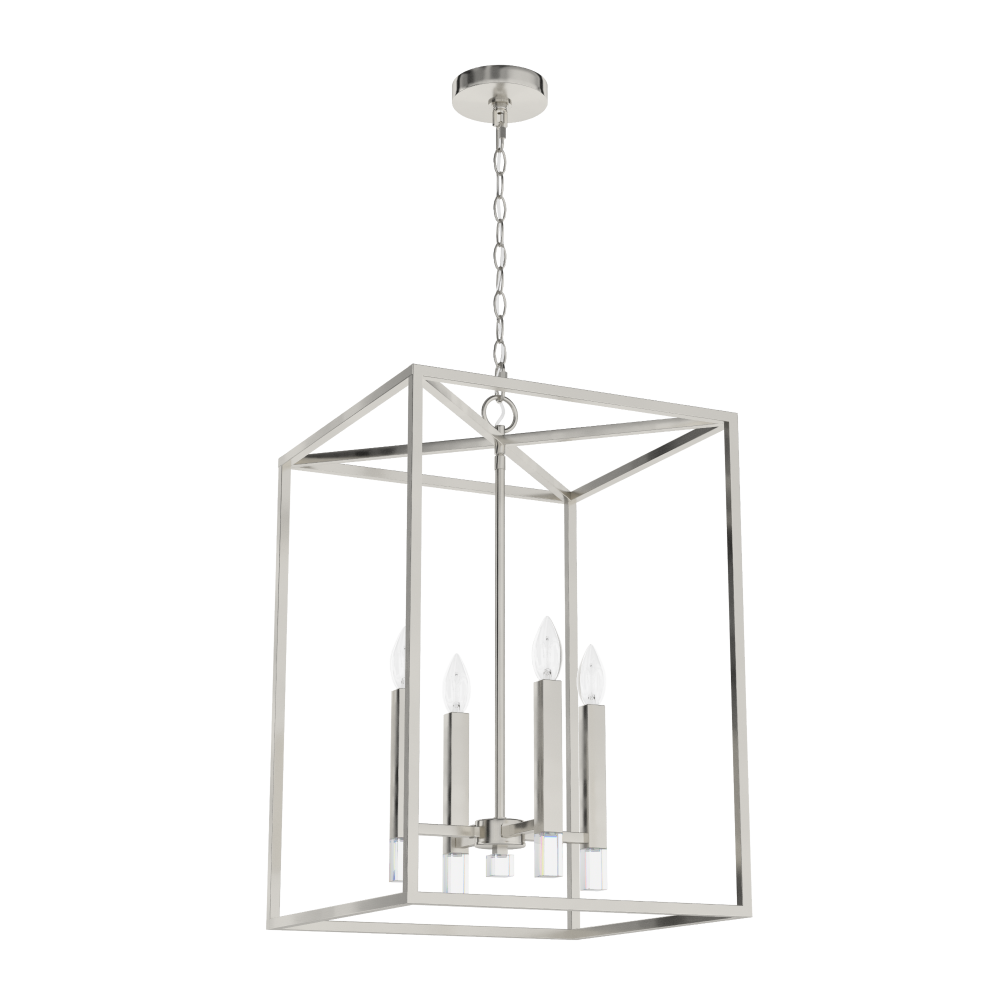 Hunter Sunjai Brushed Nickel 4 Light Pendant Ceiling Light Fixture